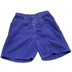Vintage Zena Purple Denim Shorts Size 7 High Rise 90s USA Button Fly‎ Mom